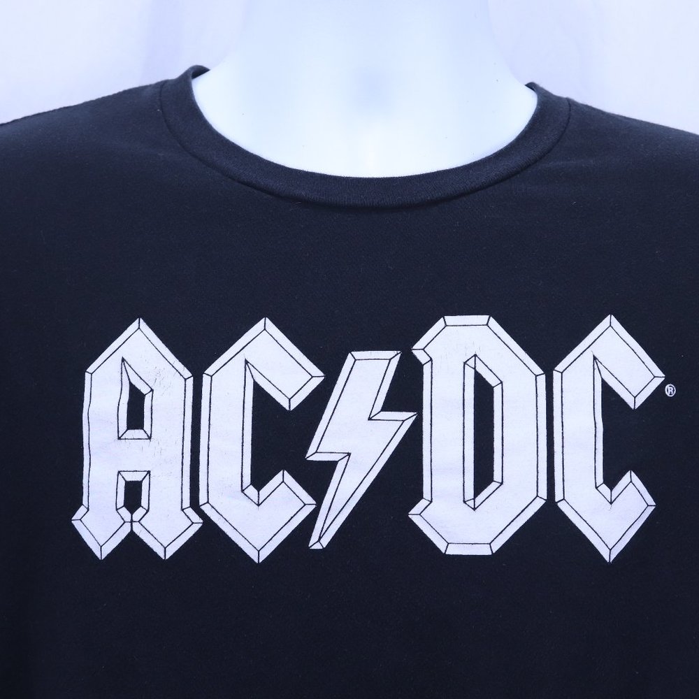 AC/DC Classic Logo Black 100% Cotton Tee - Large - Measured